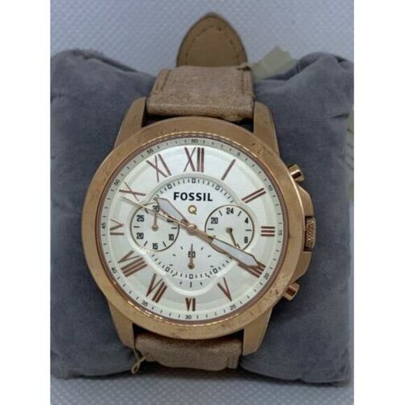 Fossil NDW1 Gen 1 Smartwatch Chronograph Leather Band Rose Gold Quartz 44mm C223 - Picture 2 of 9